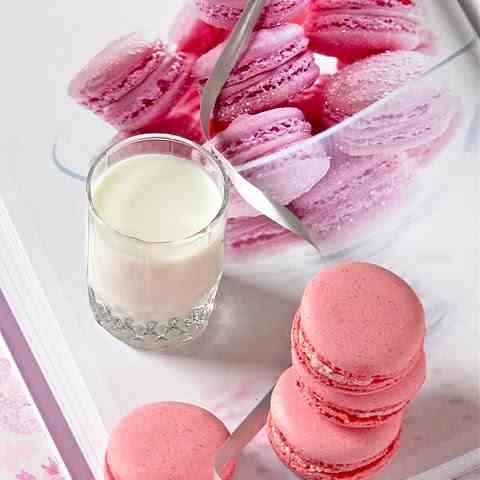 Pretty pink raspberry macarons