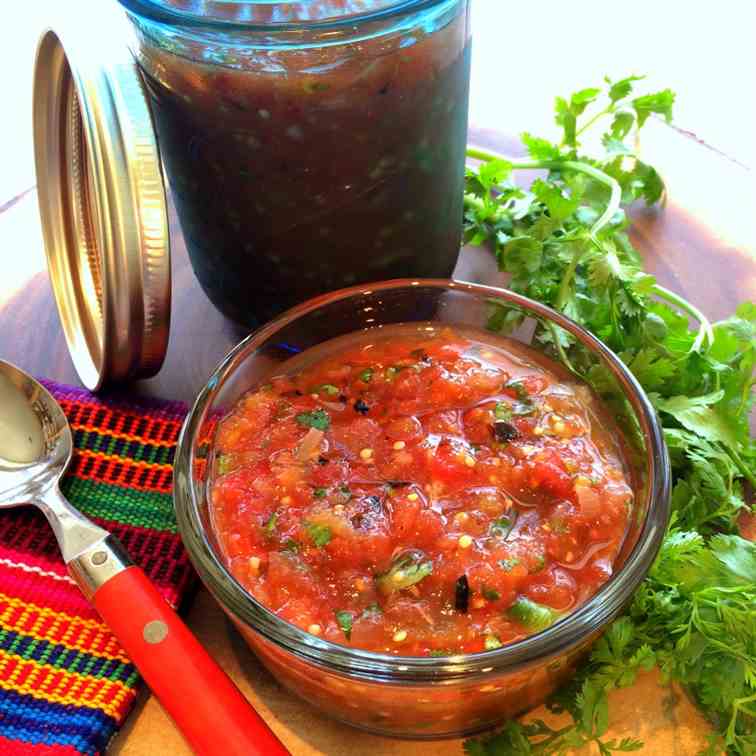 Authentic Mexican Chunky Roasted Salsa 