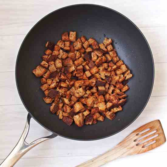 Spicy Sourdough Croutons