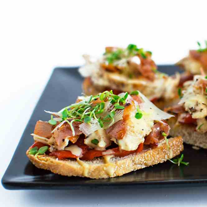 Chicken Caesar Crostini