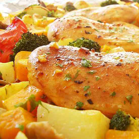 Sheet Pan Chicken with Harvest Vegetables
