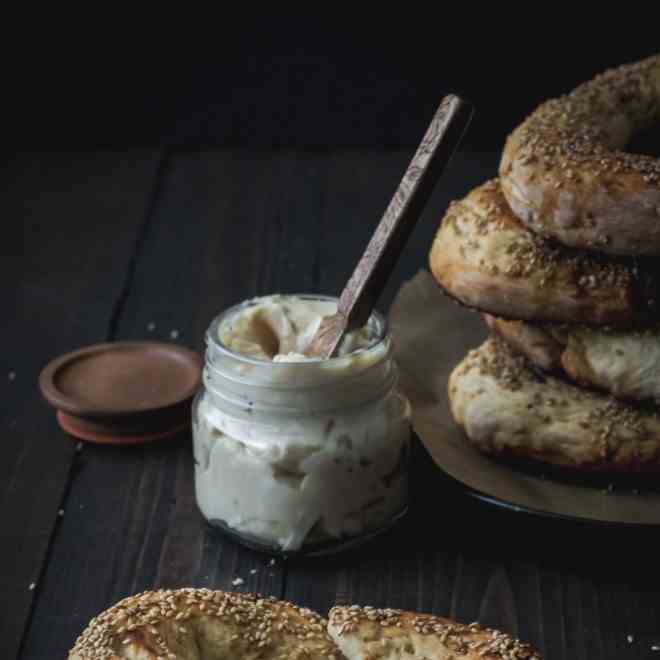 Jerusalem Bagels with Burnt Honey Cream 