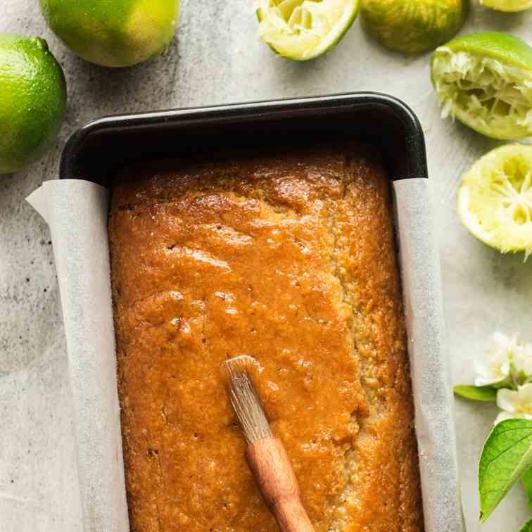 Vegan coconut and lime drizzle cake