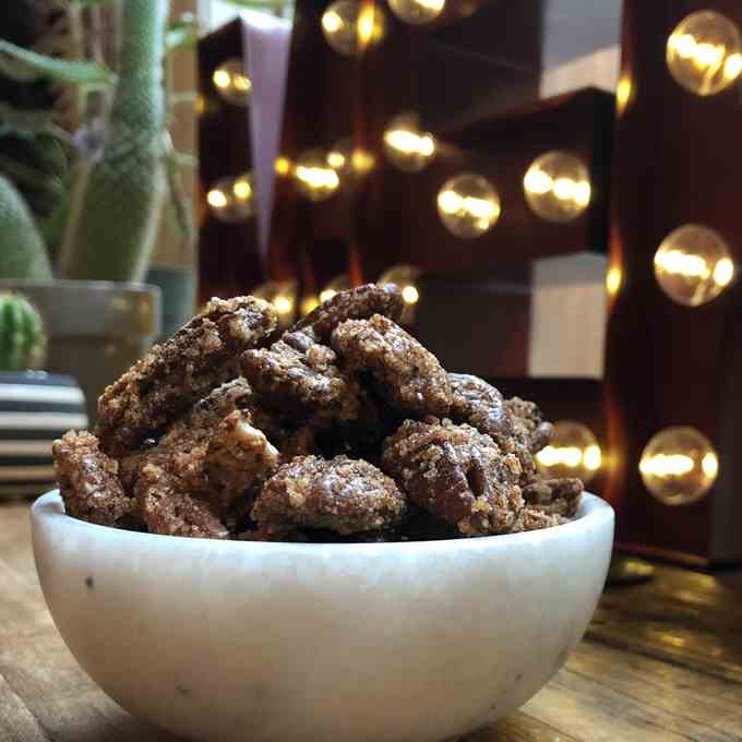 Sweet and Spicy Party Pecans