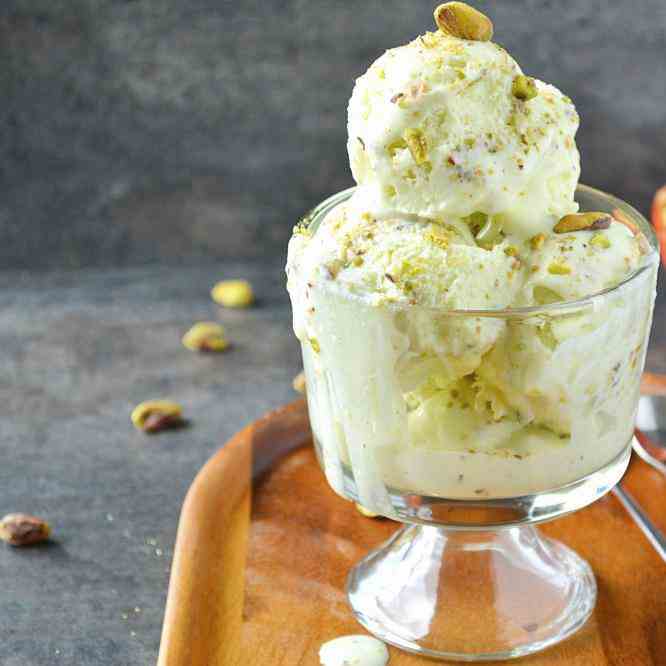 No cook homemade Pistachio Icecream