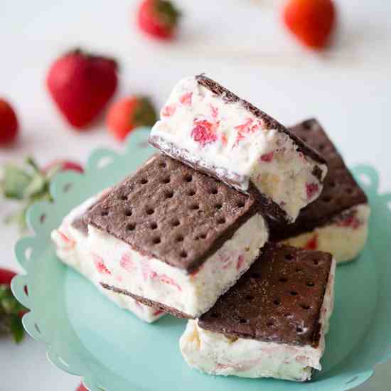 Strawberry Ice Cream Sandwiches