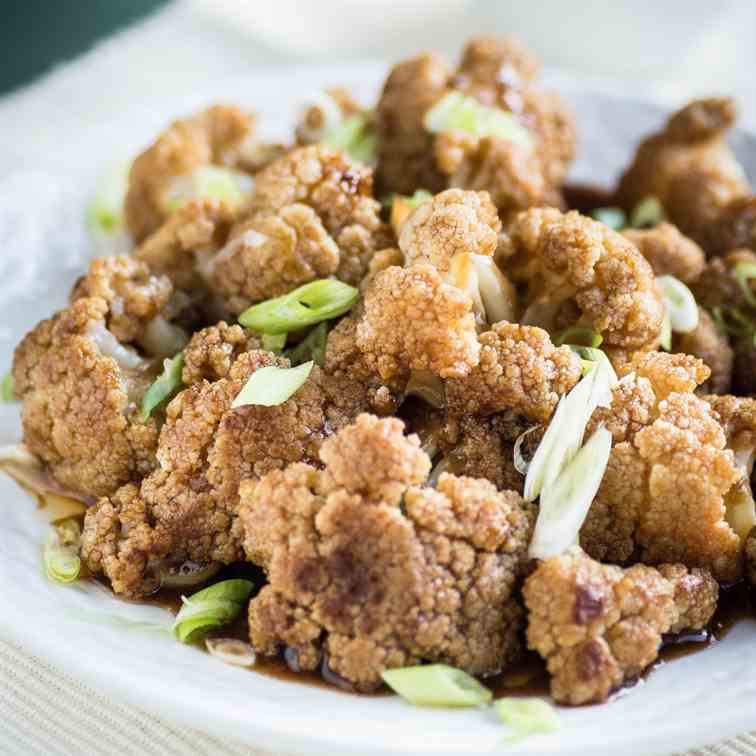 Hoisin sauce glazed cauliflower