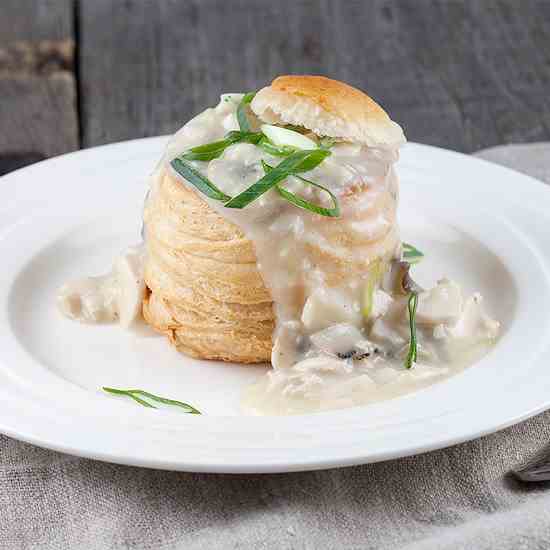 Chicken and mushroom vol au vents