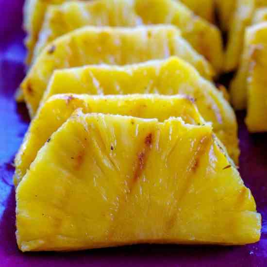 Grilled Pineapple with Brown Sugar - Honey
