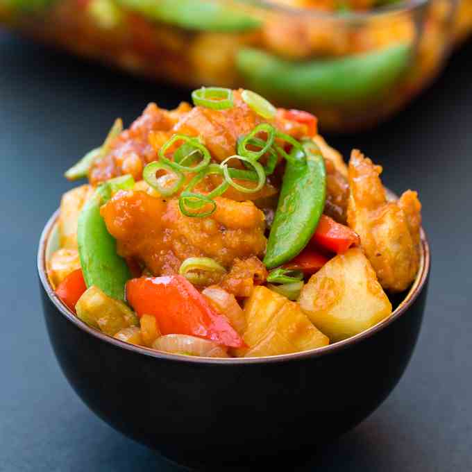 Healthier Baked Sweet and Sour Chicken