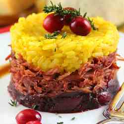 Risotto alla Milanese, Duck and Onion Jam