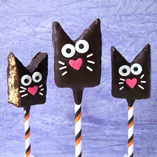 Rice Krispie Treat Cat Pops