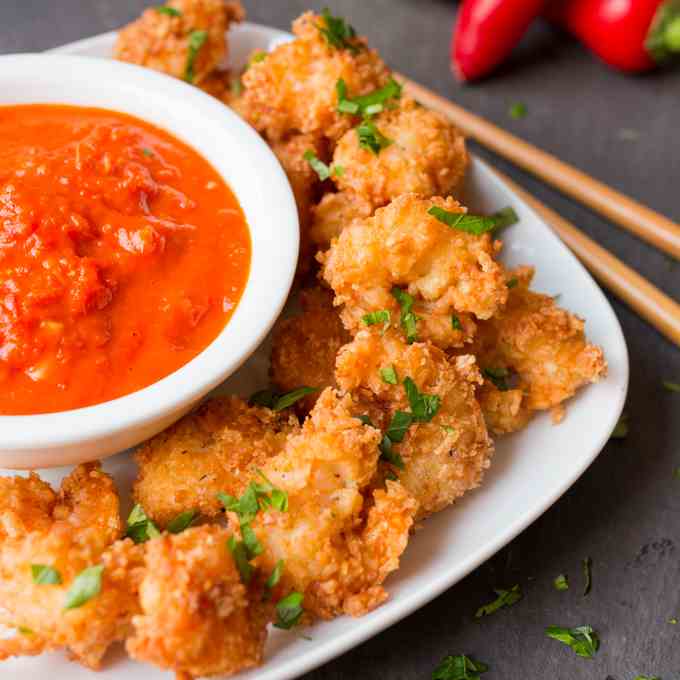 Coconut Prawns with Fiery Tomato Dip