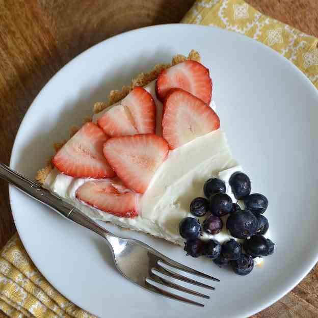 Red, White, and Blue Cheesecake Tart