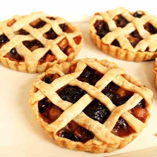 brandied cherry and pear tartlets