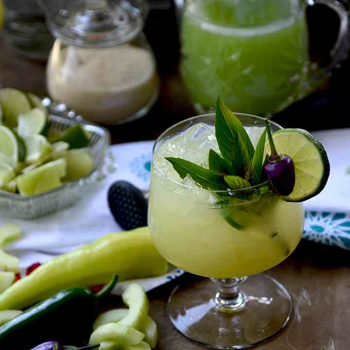 Spicy Thai Basil Cucumber Cocktail