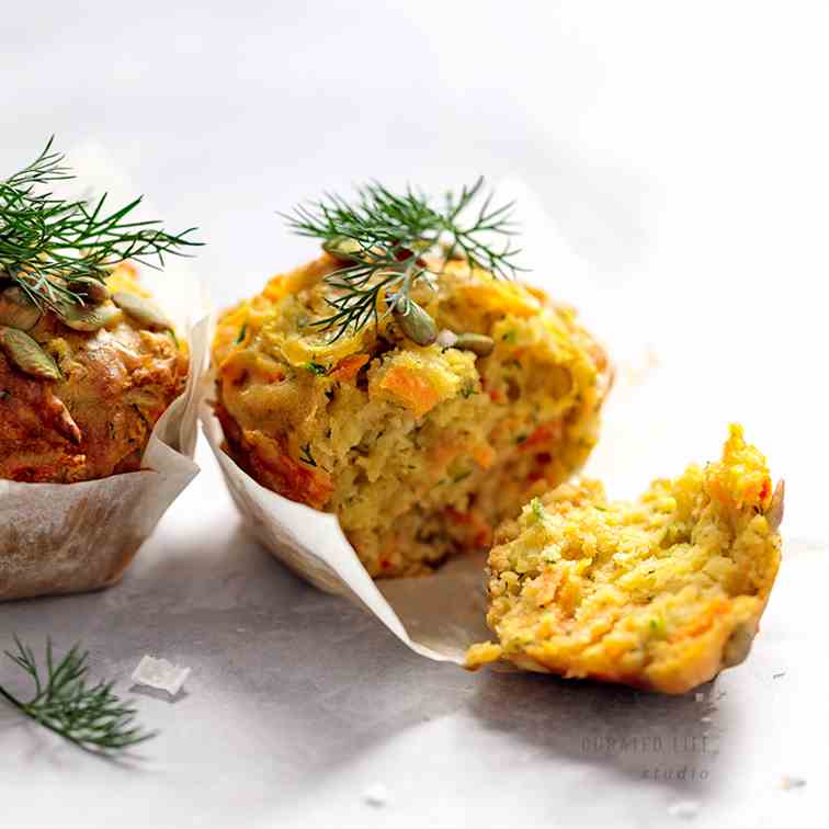 Carrot - Zucchini Egg Free Muffins