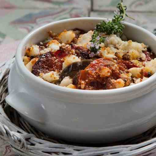 Beef stew with eggplant - zucchini