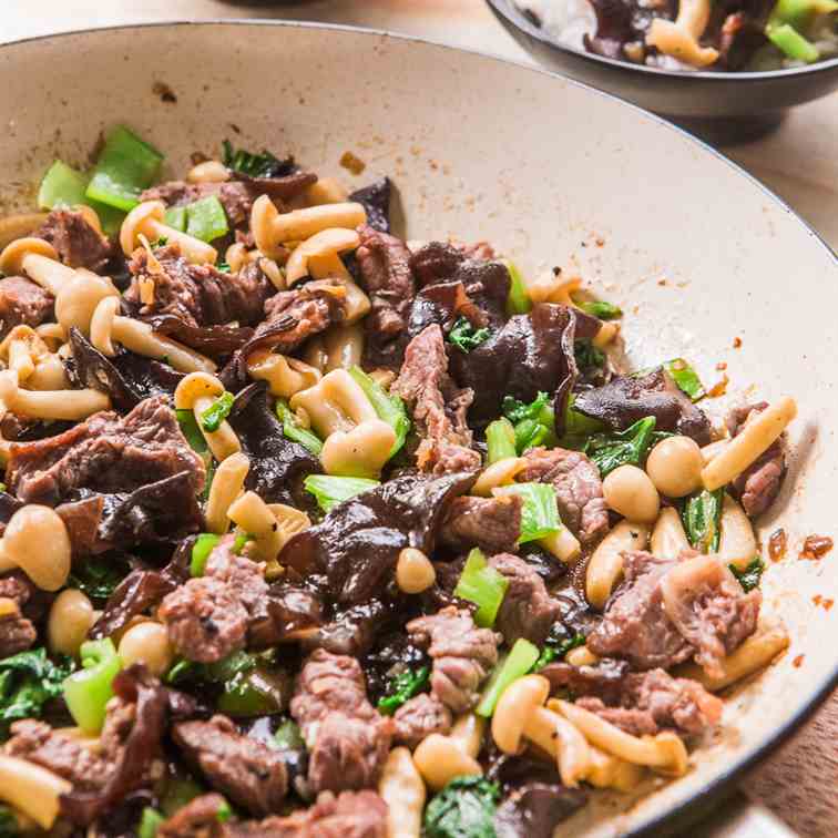 Beef Mushroom Bokcoy Stir Fry