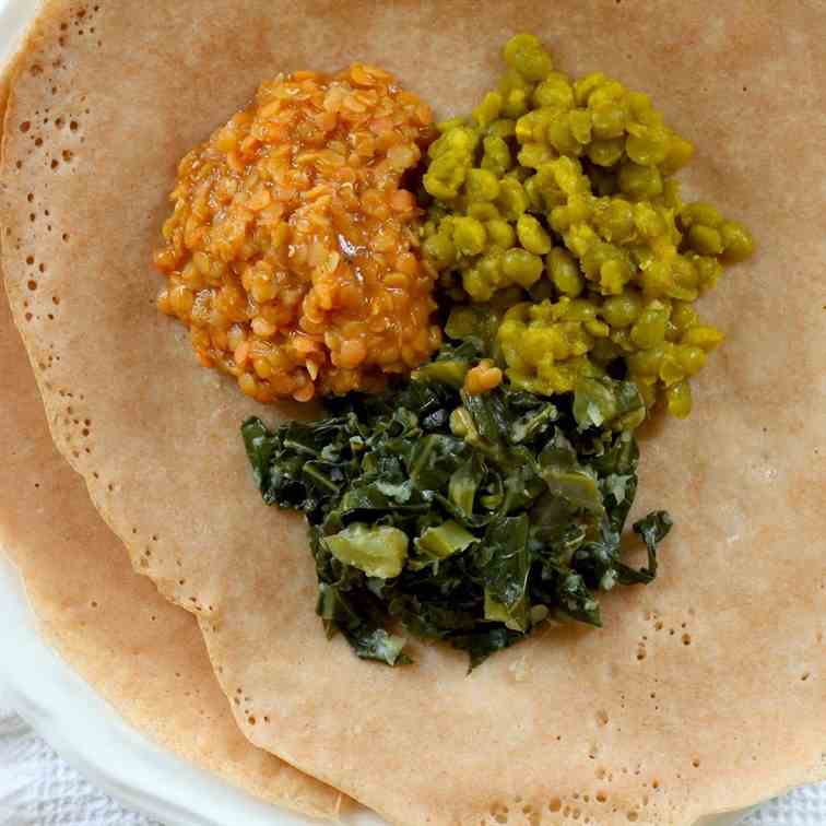 Vegan Ethiopian Trio W- Quick Injera