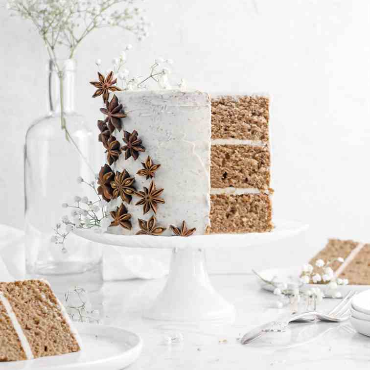 Pumpkin Spice Cake with Chai Buttercream