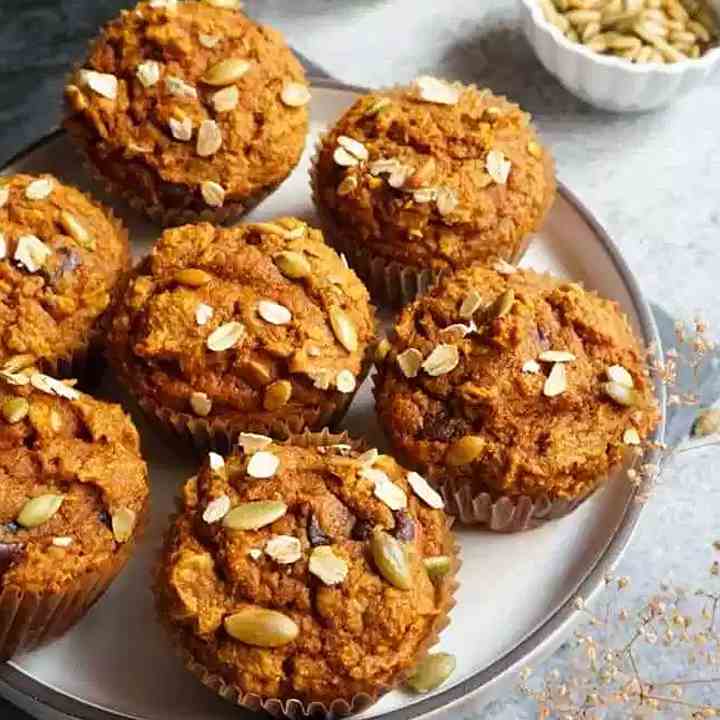 Whole Wheat Pumpkin Oatmeal muffins 