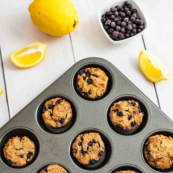 Protein Lemon Blueberry Muffins