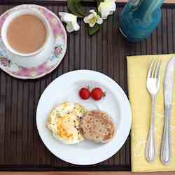 Just Minis served with fried egg