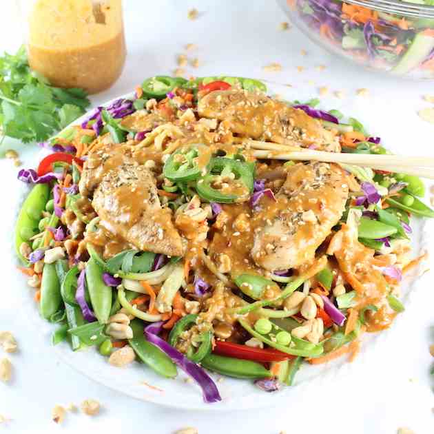 Chicken Satay Zoodle Salad