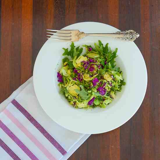 kale brussels sprout broccoli salad