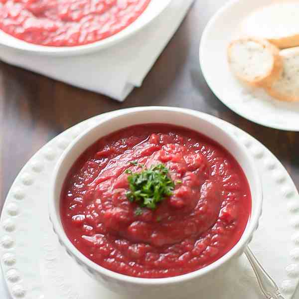 Beet and Sweet Potato Soup