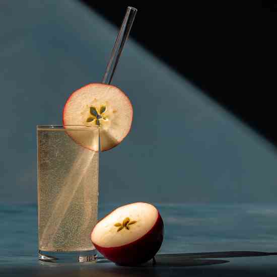 Apple shrub gin fizz cocktail