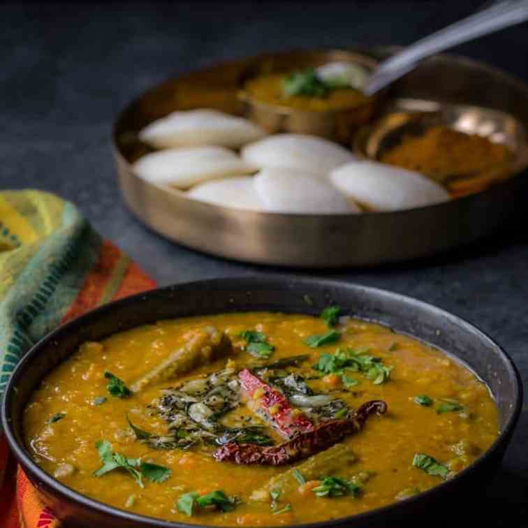 Instant Pot Sambar (Lentil-Vegetable Stew)