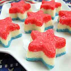 Red, White, and Blue Creamy Coconut Stars
