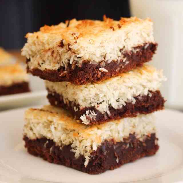 Decadent Coconut Macaroon Brownies