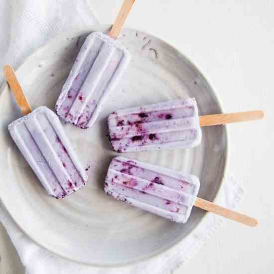 Coconut Blueberry Smash Pops