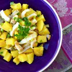 Potato & Calamari Salad with Kiwi & Lime