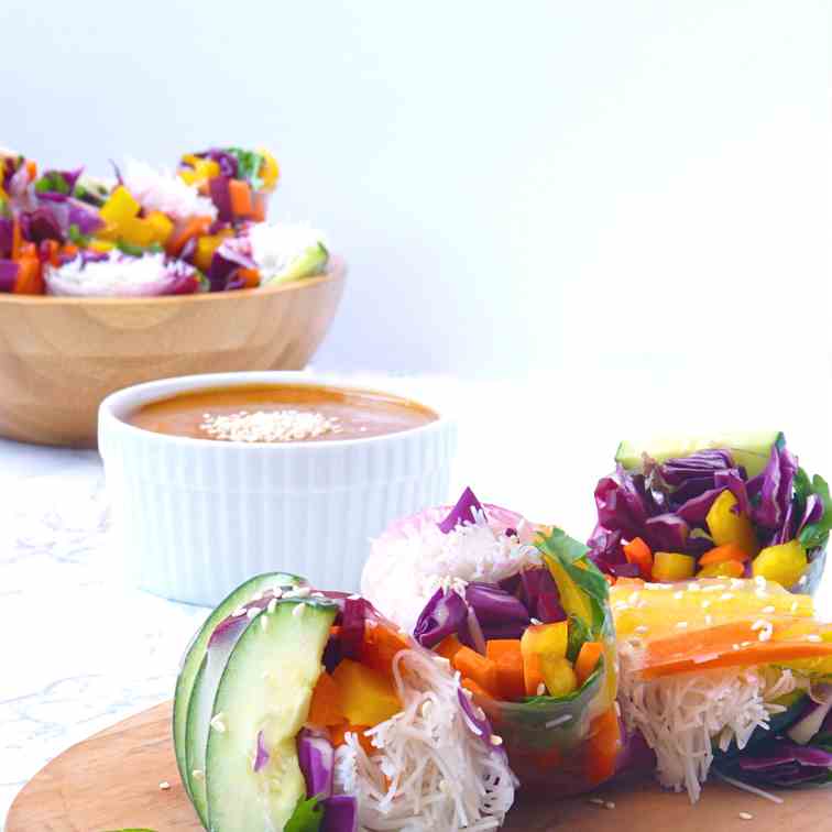 Rainbow Vegan Spring Rolls