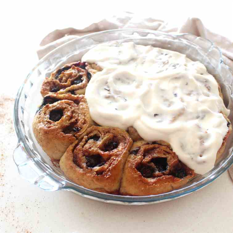 Sugar Free Lemon Blueberry Cinnamon Buns