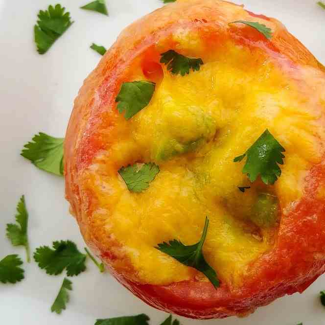 Spicy Avocado Tuna Melt in Tomato Bowl