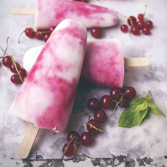 Redcurrant Yoghurt Honey Popsicles 