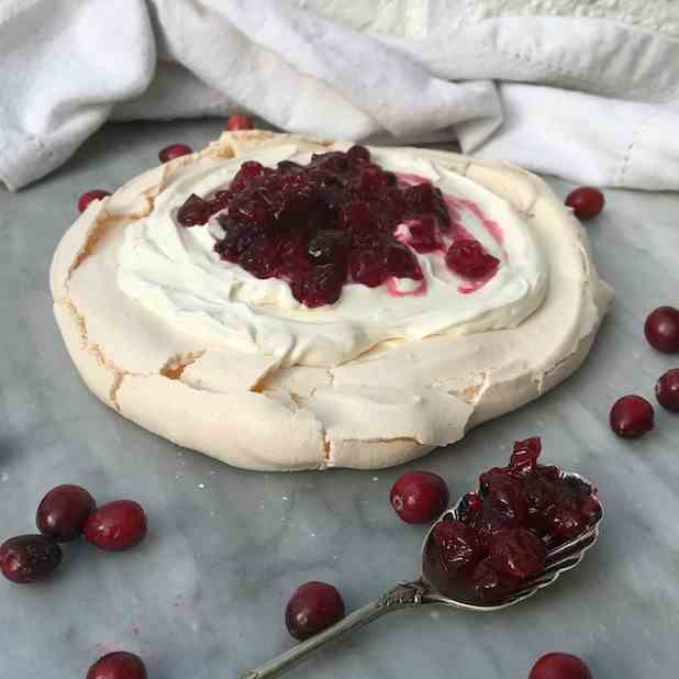 Cranberry Pavlova