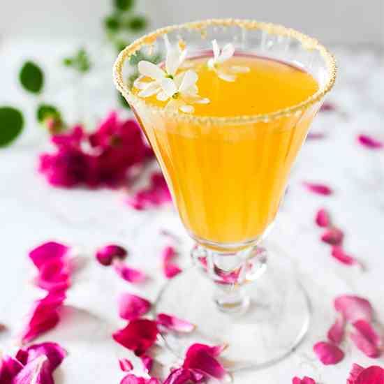 Elderflower Honey Peach Cocktail