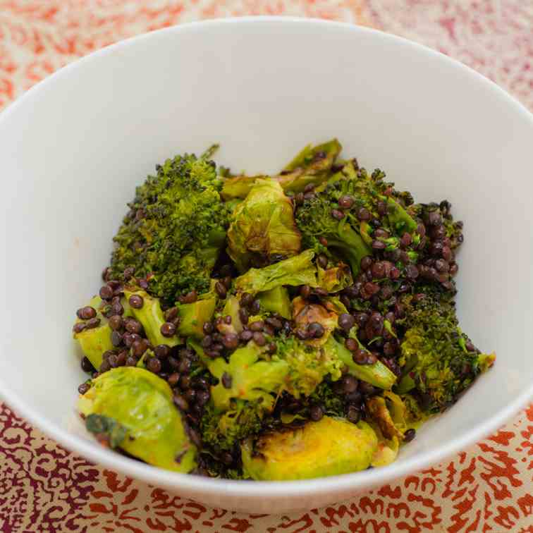 Roasted Broccoli and Lentil Salad