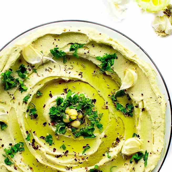 Roasted garlic hummus