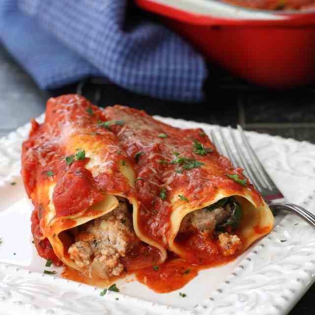 Turkey Cannelloni w/ Peppers & Spinach