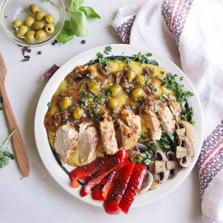 Moroccan Chicken with Sweet Potato Mash