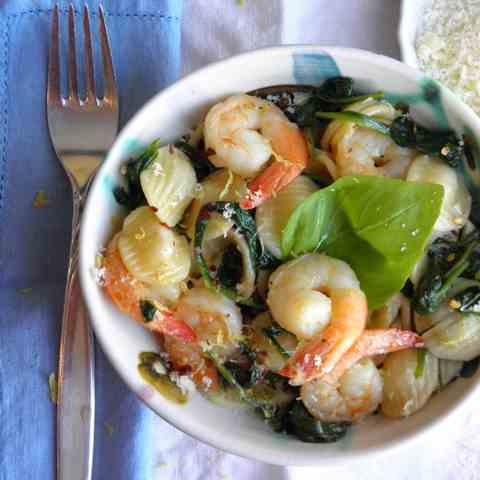 Shrimp and Spinach Orecchiette