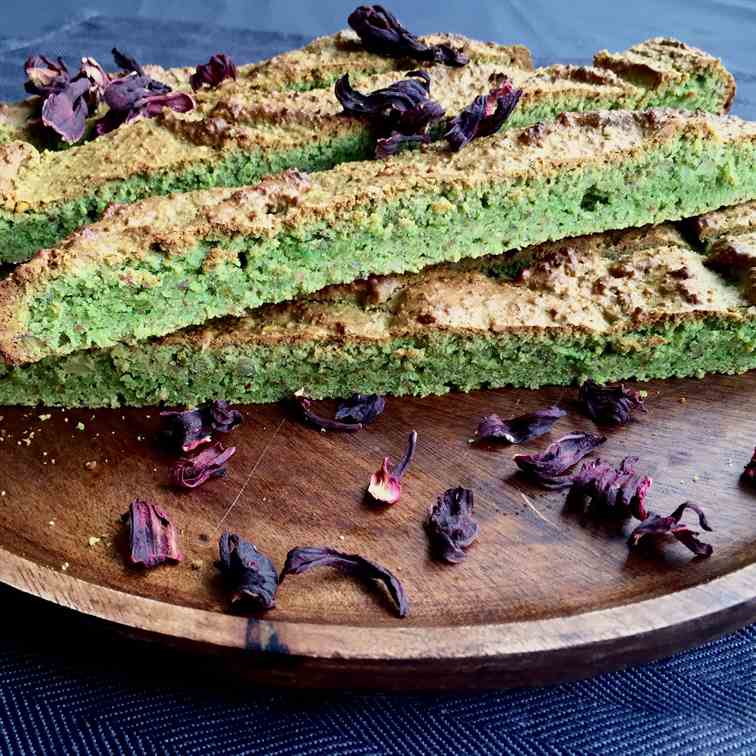 Pistachio almond biscotti