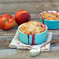 Fresh Peach & Blackberry mini cobblers